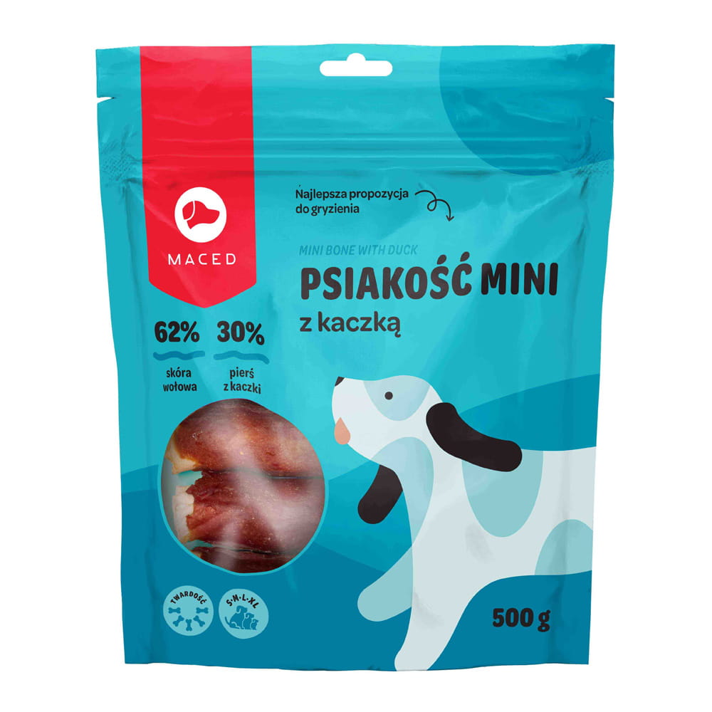 Maced pałka biała kość z kaczką 12cm 500g przysmak